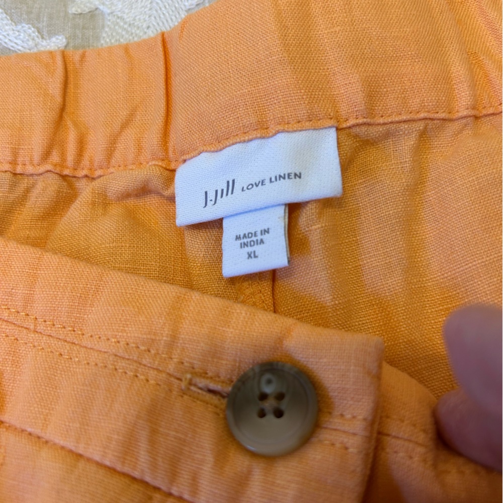 J. Jill Vibrant Orange Linen Pants - Picture 4 of 4